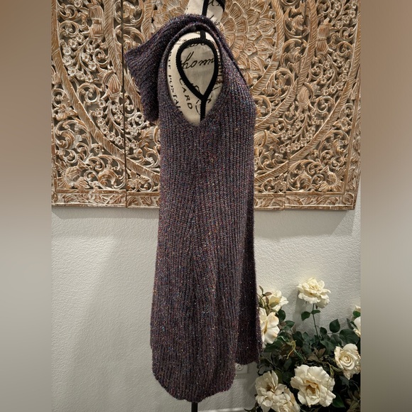 Fashion Apparel & Accessories Blue Multi-sparkle Sleeveless Hoodie Cardigan- S/M - Picture 3 of 13